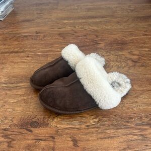 UGG Cozy Brown and Cream Slippers